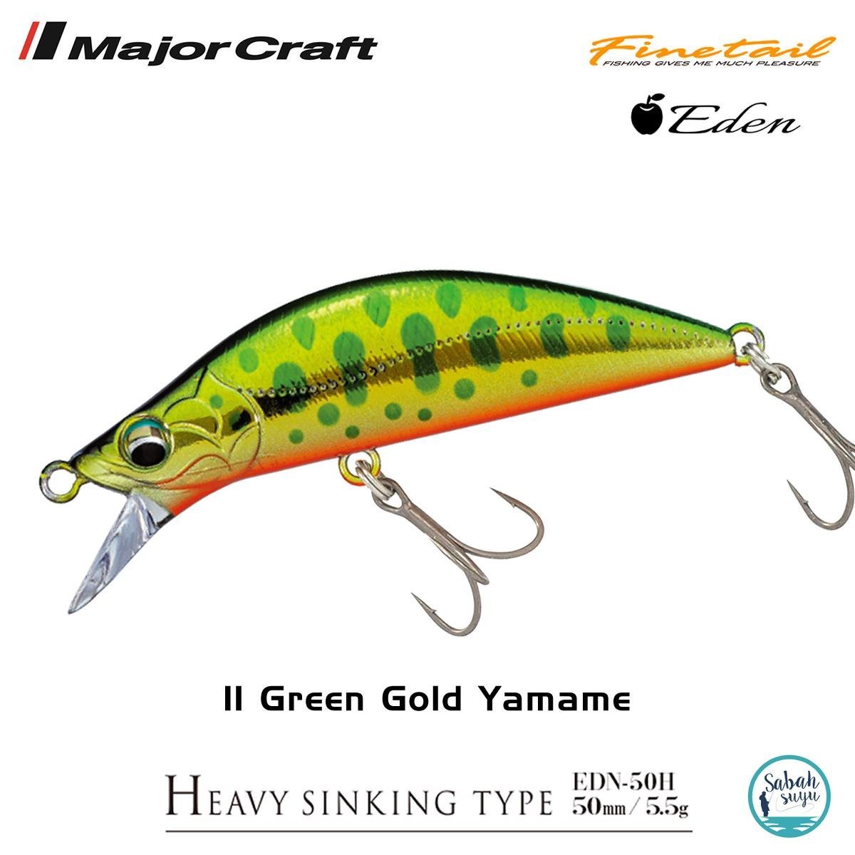 Major Craft Finetail Eden 50HS 5.5gr LRF Sahte Balık # 11 Green Gold Yamame