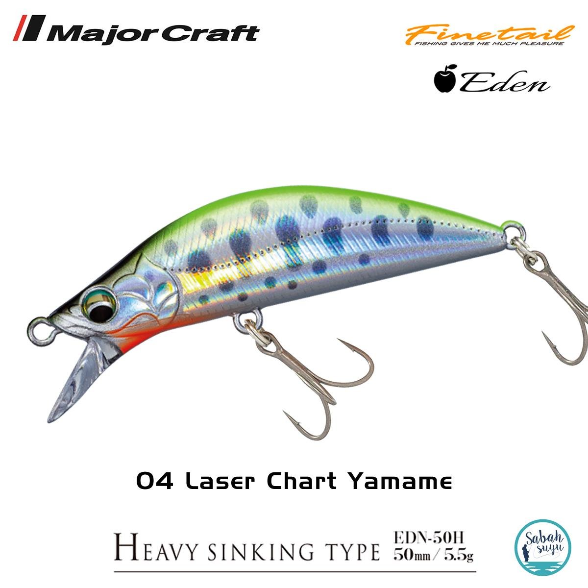 Major Craft Finetail Eden 50HS 5.5gr LRF Sahte Balık # 04 Laser Chart Yamame