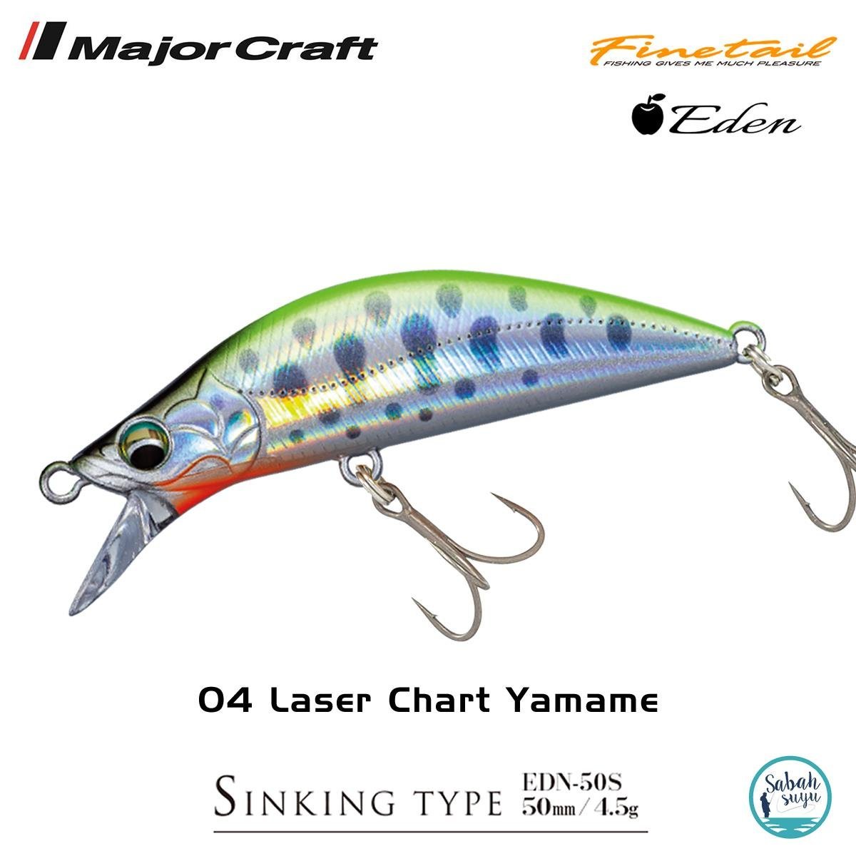 Major Craft Finetail Eden 50S 4.5gr LRF Sahte Balık # 04 Laser Chart Yamame