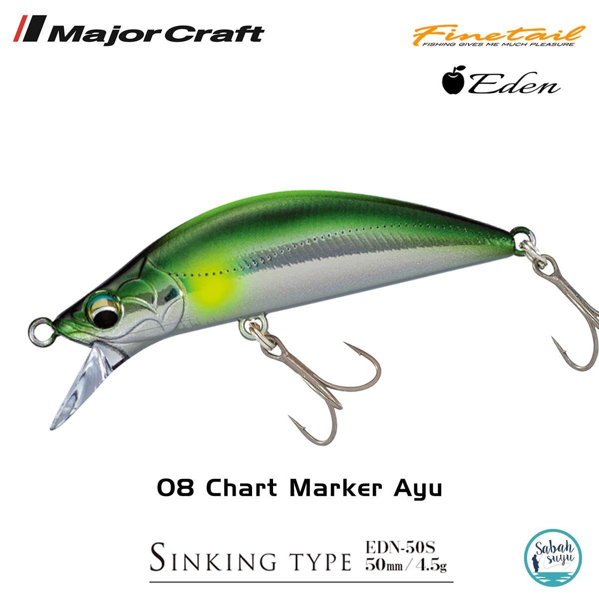 Major Craft Finetail Eden 50S 4.5gr LRF Sahte Balık # 08 Chart Marker Ayu