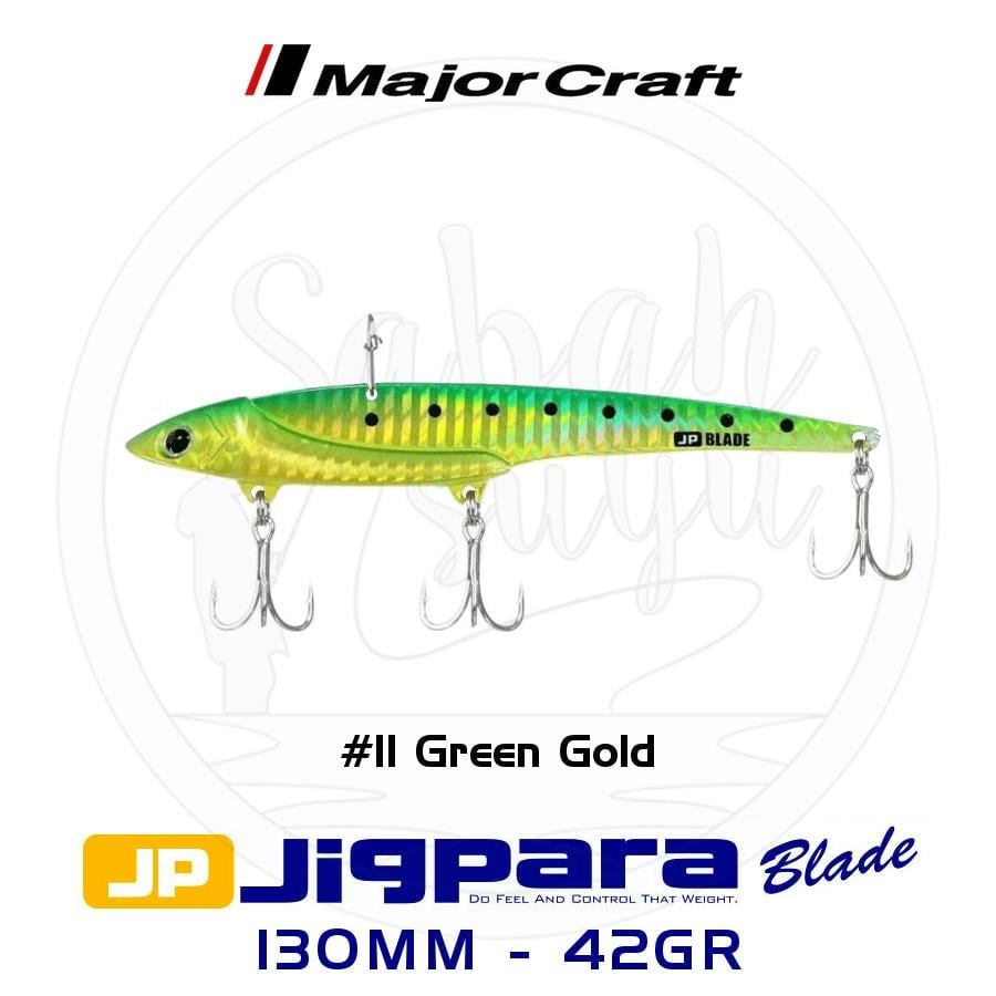 Major Craft Jigpara JPB-130 Blade Vibrasyon Jig 130mm 42gr #11 Green Gold