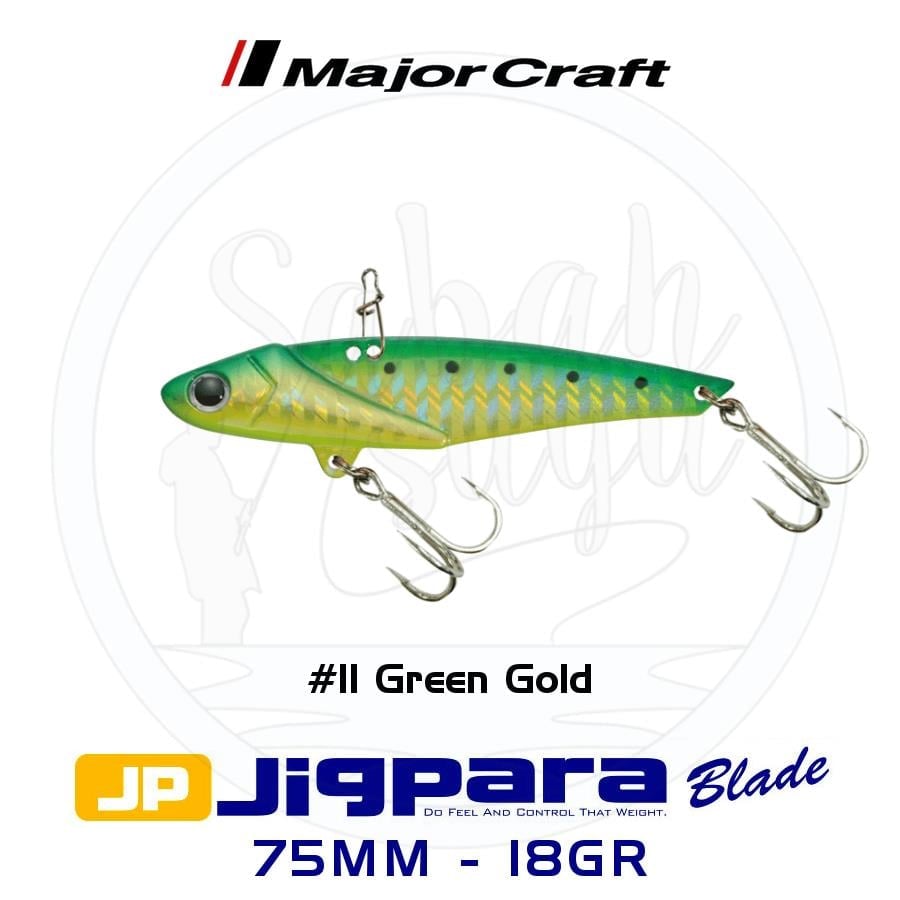Major Craft Jigpara JPB-75 Blade Vibrasyon Jig 75mm 18gr #11 Green Gold