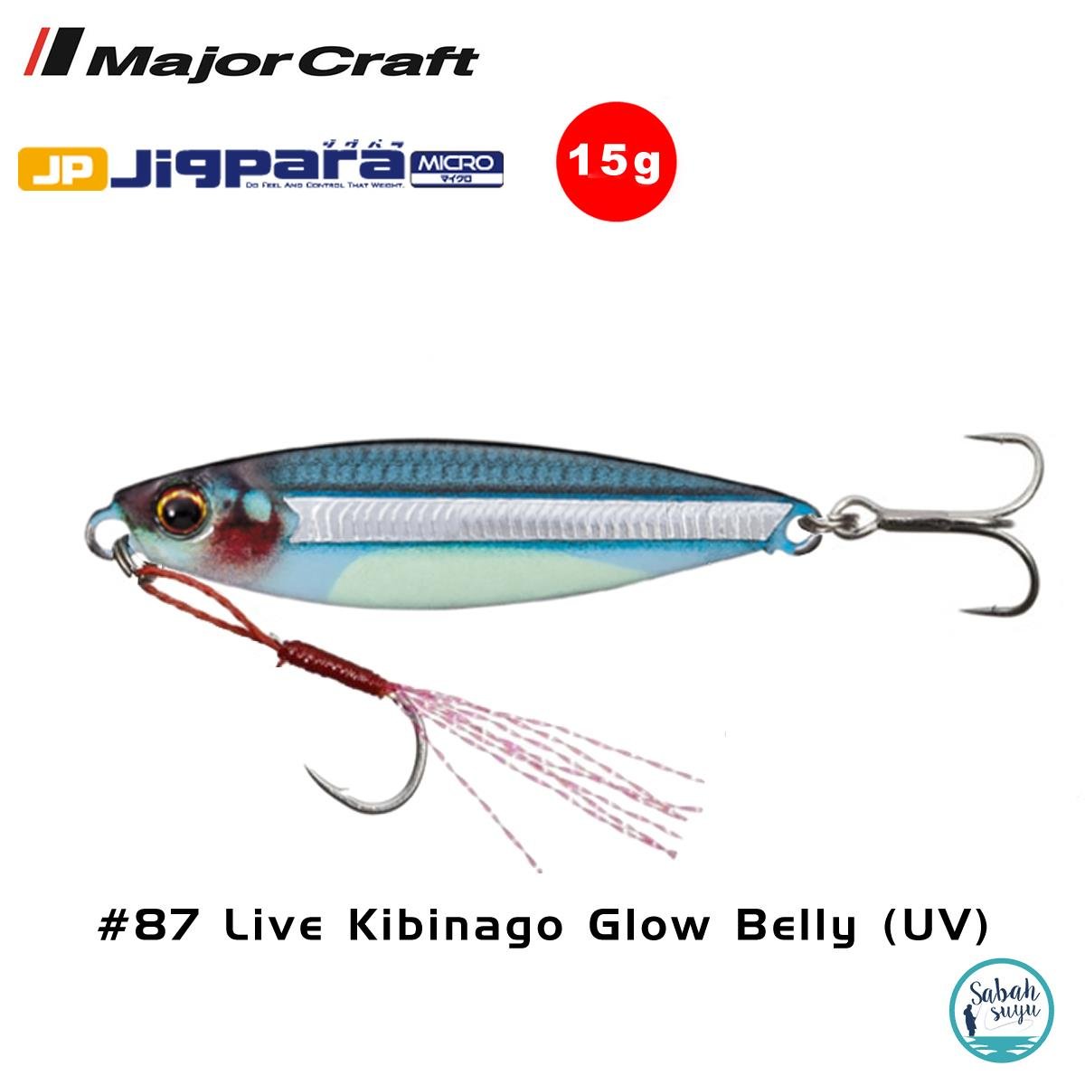 Major Craft Jigpara Micro JPM-15gr 60mm #87 Live Kibinago Glow Belly (UV)