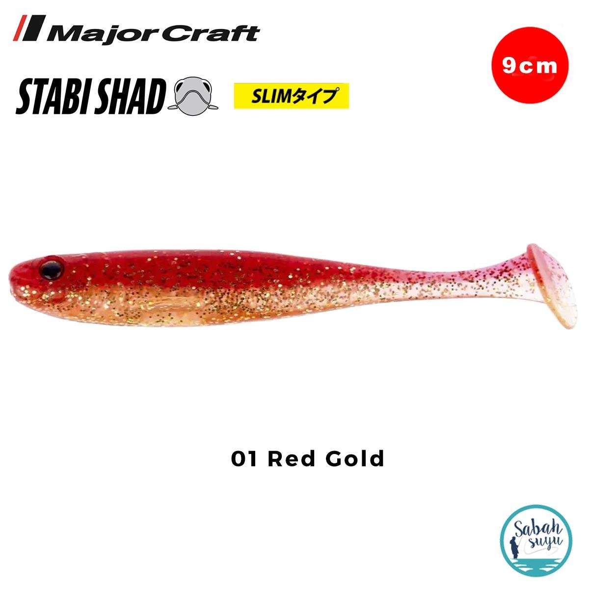 Major Craft Stabi Shad Slim 9cm Silikon Balık #01 Red Gold