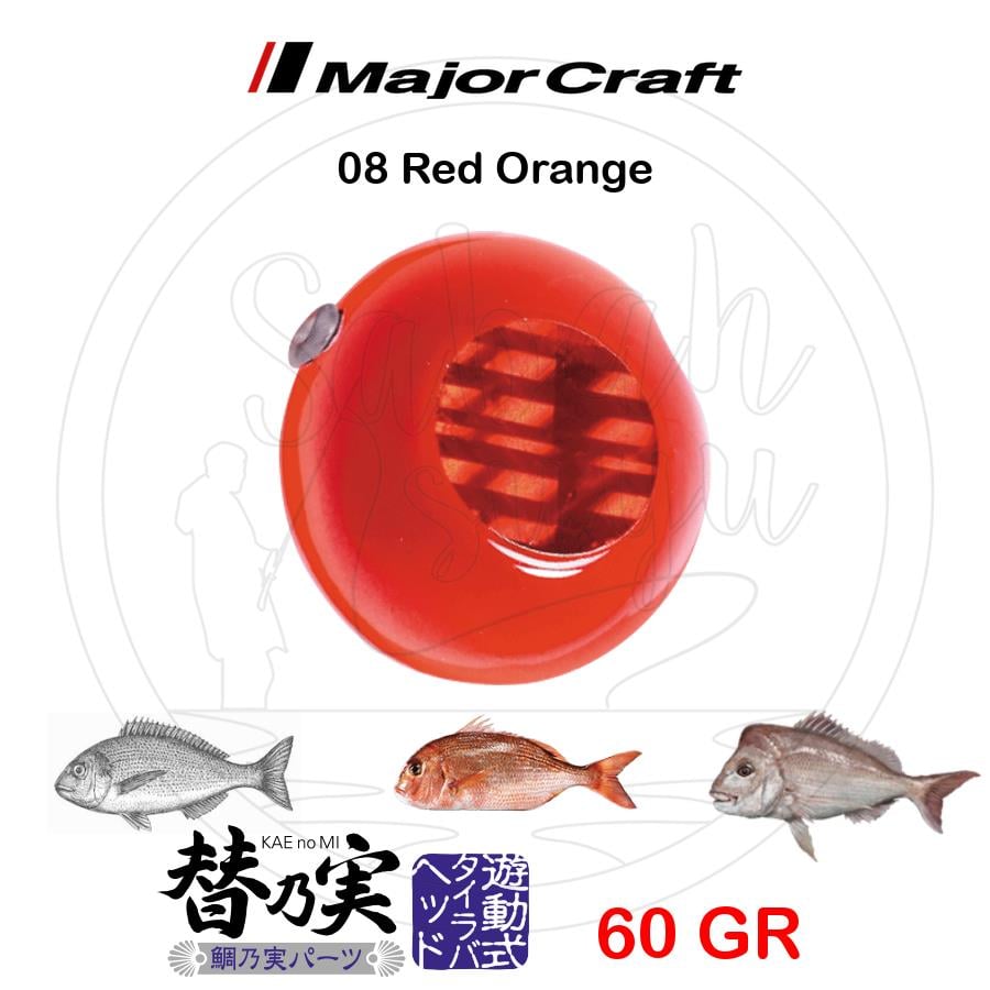 Major Craft TM-Head Slider Tai Rubber Jig 60gr #08 Red Orange