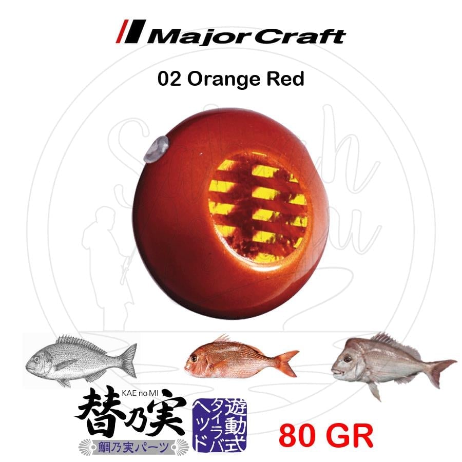 Major Craft TM-Head Slider Tai Rubber Jig 80gr #02 Orange Red