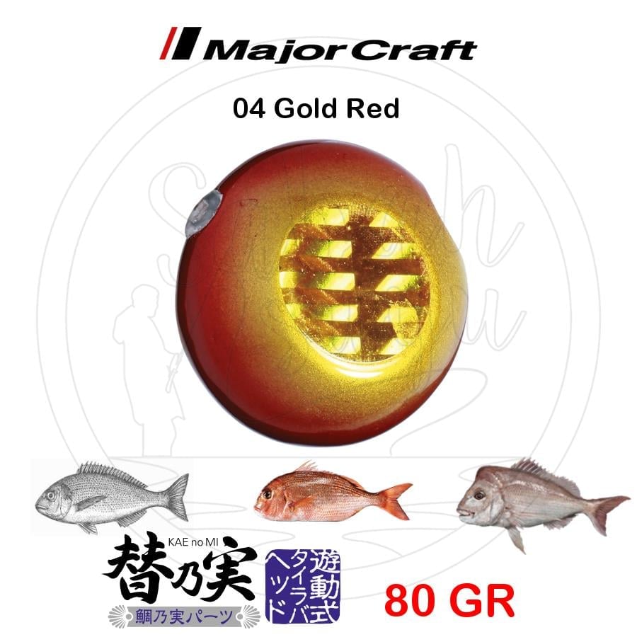 Major Craft TM-Head Slider Tai Rubber Jig 80gr #04 Gold Red