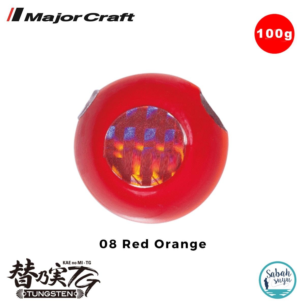 Major Craft TMTG-Head Tungsten Slider Tai Rubber Jig 100gr #08 Red Orange