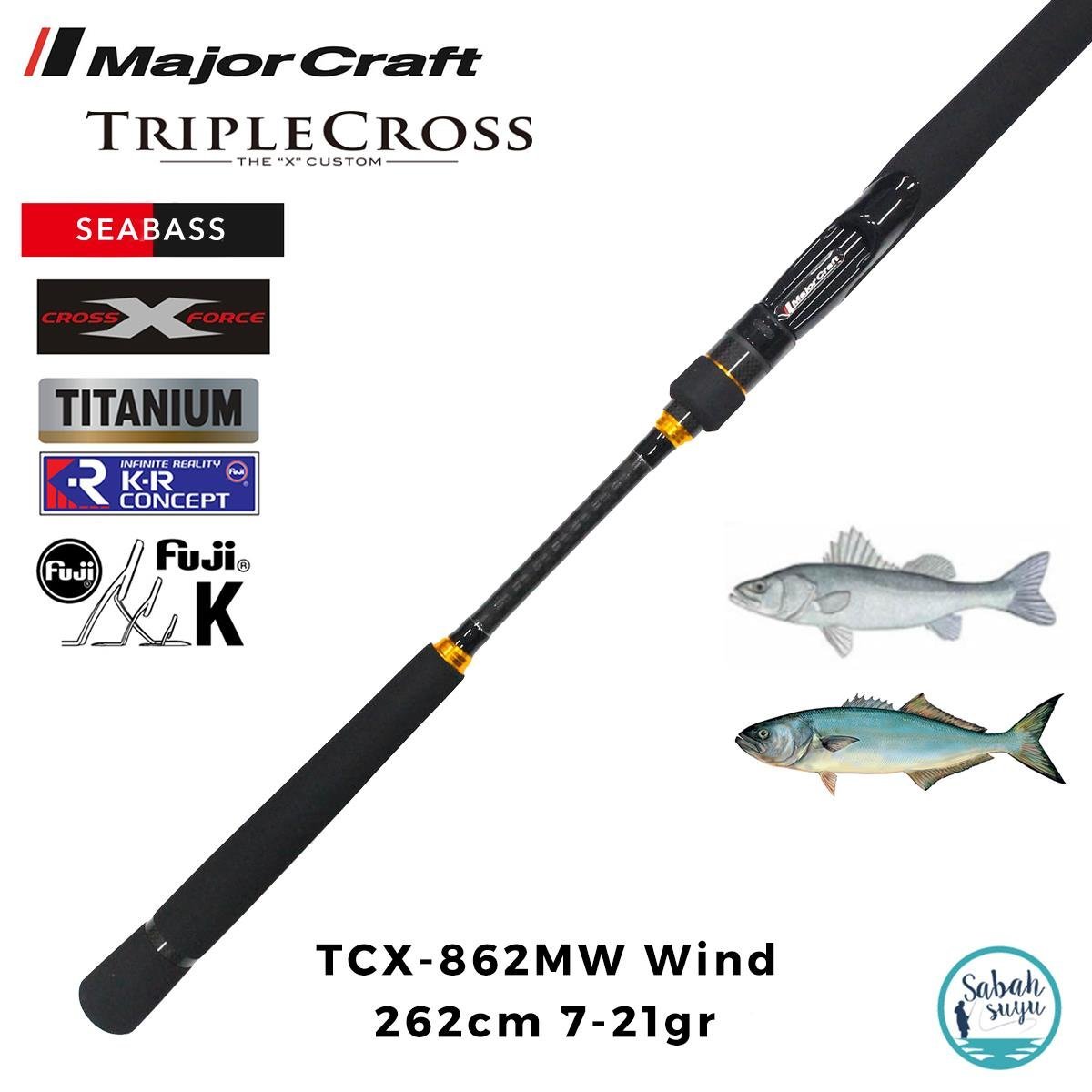 Major Craft Triple Cross TCX-862MW Wind 2.62mt 7-21gr (2P) Spin Kamış