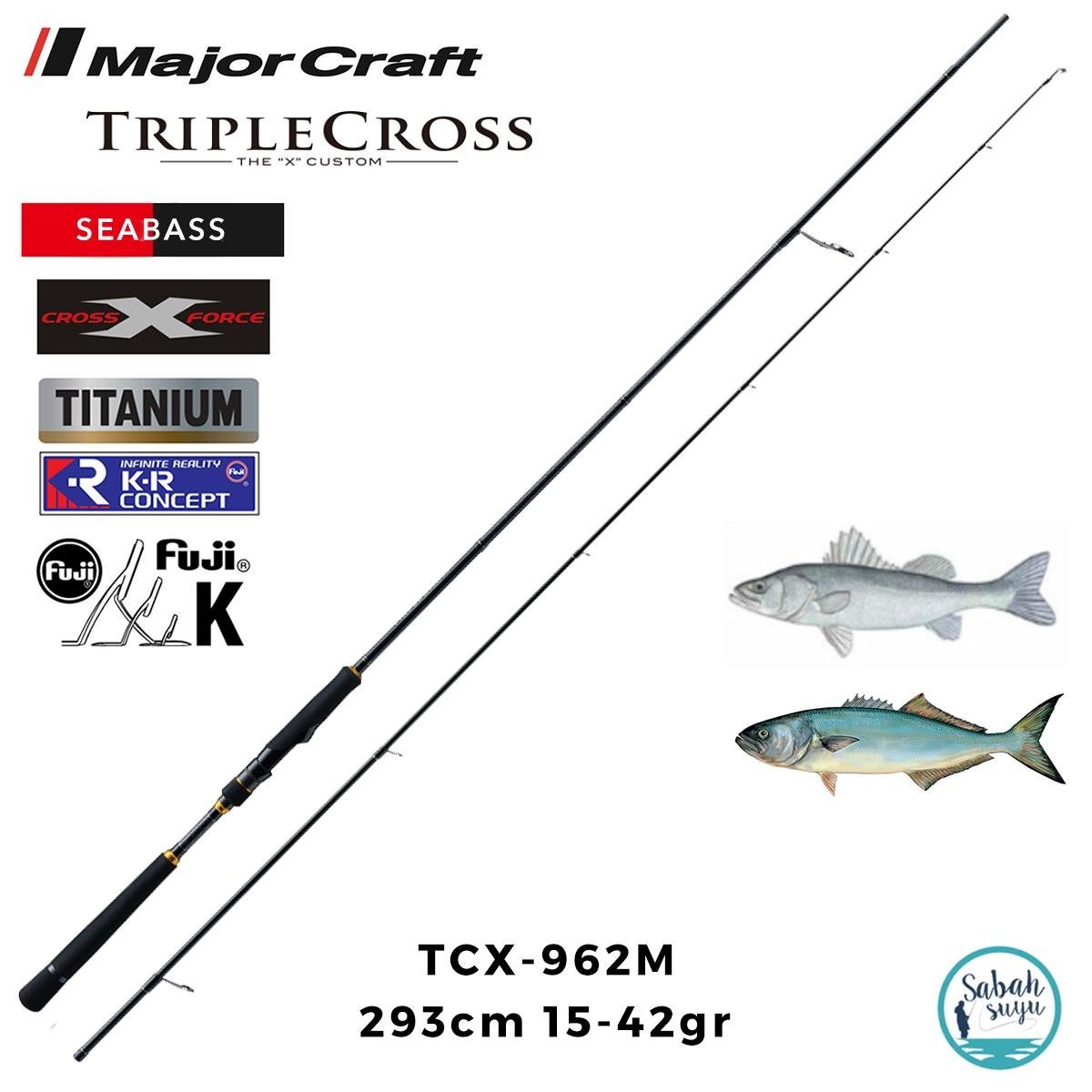 Major Craft Triple Cross TCX-962M Seabass 293cm 15-42gr (2P) Spin Kamış