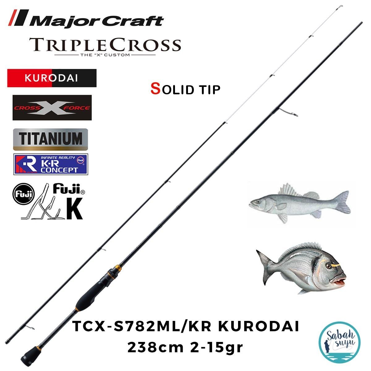 Major Craft Triple Cross TCX-S782ML/KR Kurodai 238cm 2-15gr (2P) LRF Kamış