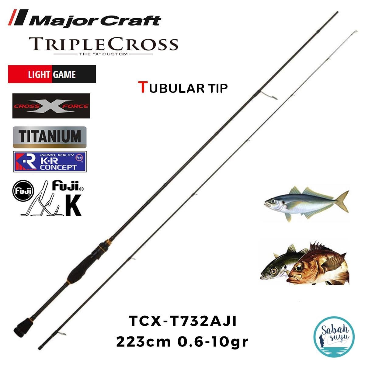 Major Craft Triple Cross TCX-T732AJI Tubular 2.23mt 0.6-10gr (2P) LRF Kamış