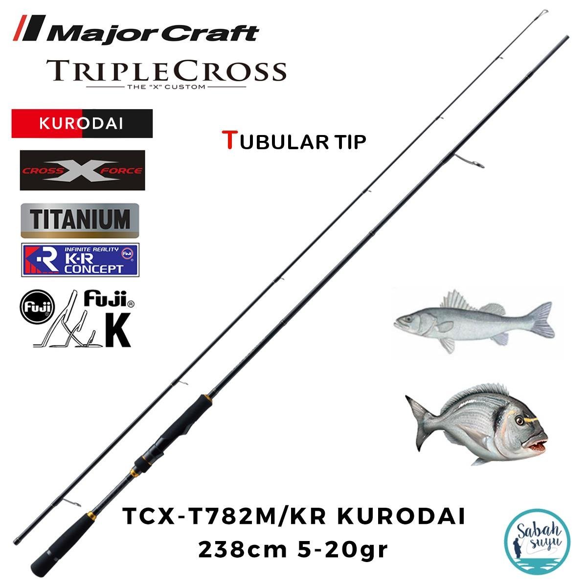 Major Craft Triple Cross TCX-T782M/KR Kurodai 238cm 5-20gr (2P) LRF Kamış