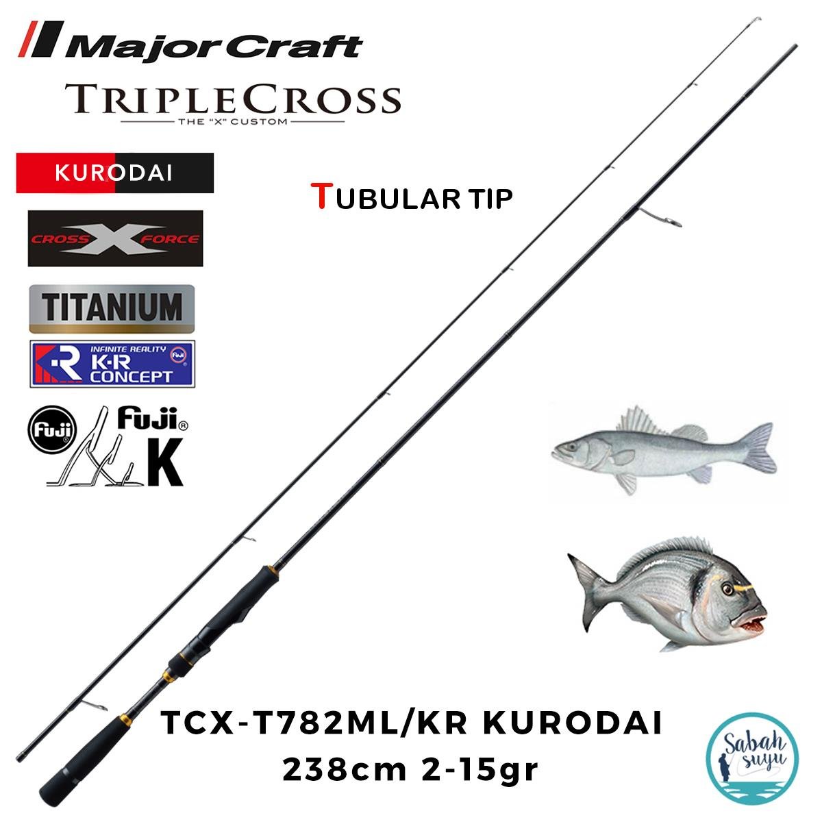 Major Craft Triple Cross TCX-T782ML/KR Kurodai 238cm 2-15gr (2P) LRF Kamış