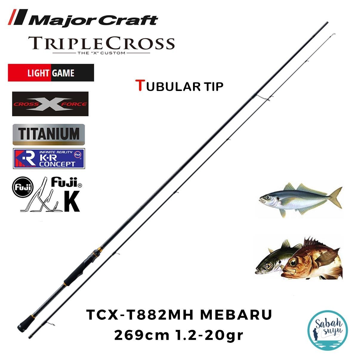 Major Craft Triple Cross TCX-T882MH Mebaru Tubular 2.69mt 1.2-20gr (2P) LRF Kamış