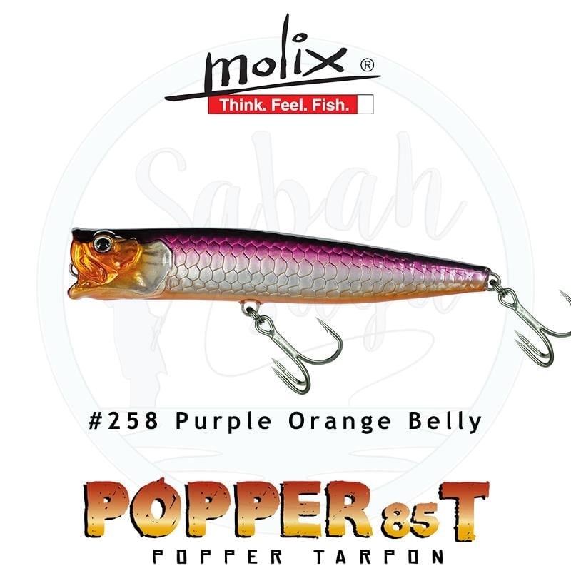 Molix Popper 85T Tarpon 8.5cm 11.5gr Purple Orange Belly