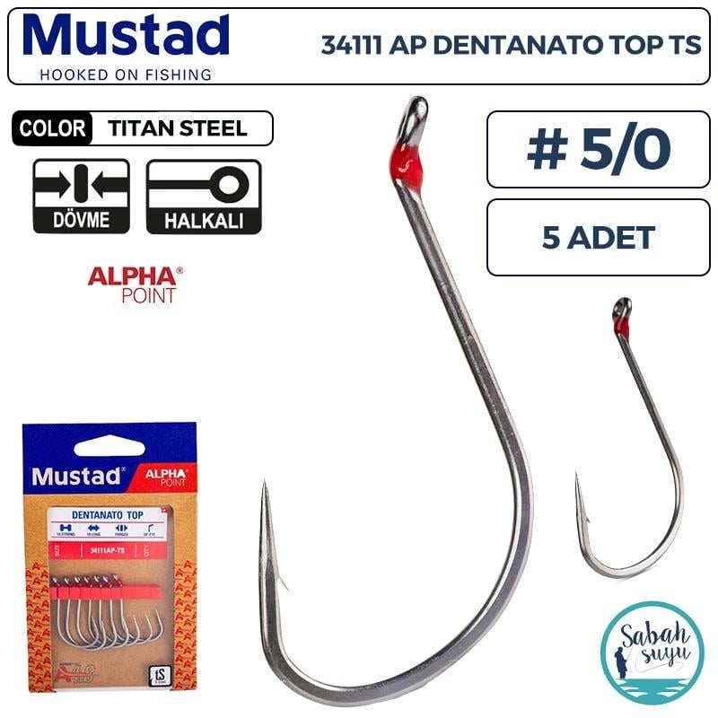 Mustad 34111 AP Dentanato Top Delikli Olta İğnesi TS #5/0 (5 Adet)