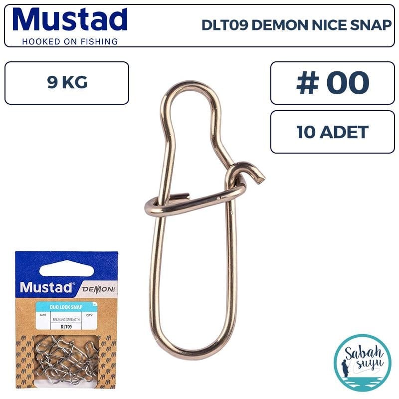 Mustad Demon DLT09 Nice Snap Klips #00 9kg (10 Adet)