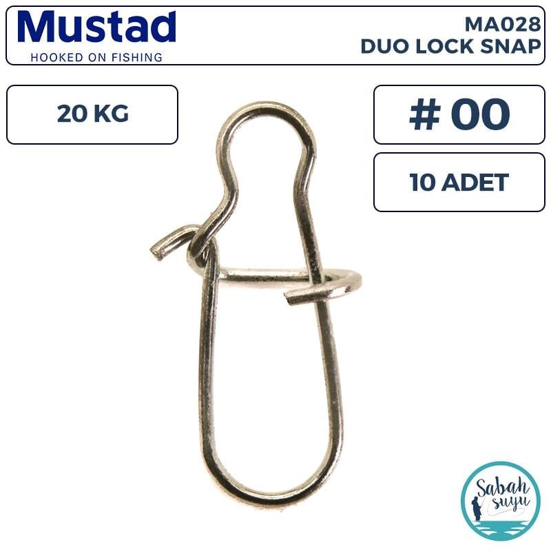 Mustad MA028 Duo Lock Snap Klips #00 20kg (10 Adet)