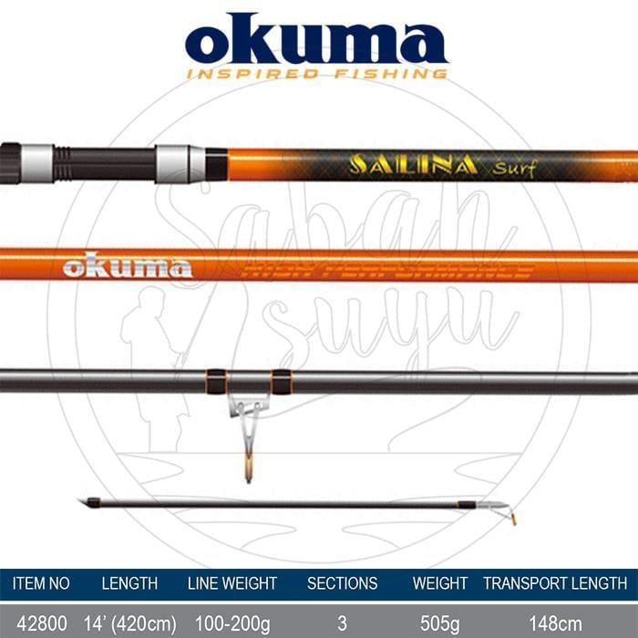 Okuma Salina 3 Parça Surf Kamış 4.20mt 100-200gr