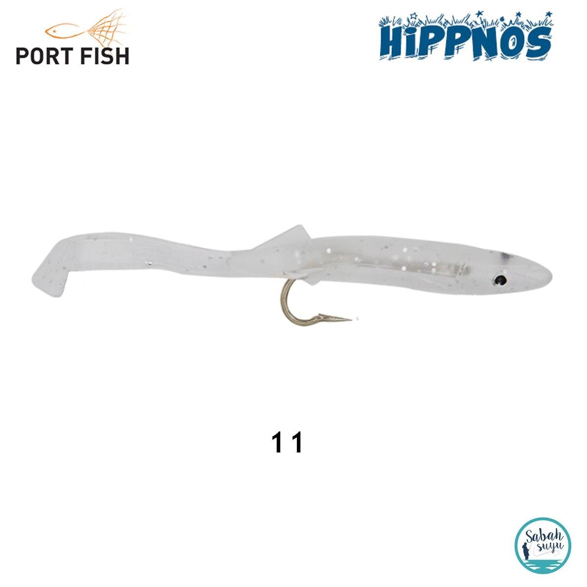 Portfish Hippnos İğneli Silikon Balık 10.5cm #11 Simli Şeffaf (3 Adet)