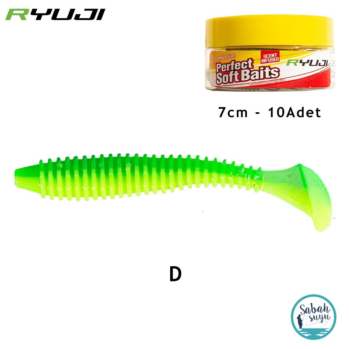 Ryuji Perfect Bait LT Kokulu Silikon Balık 7cm Renk D (10 Adet)