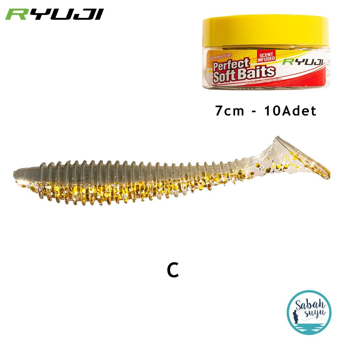 Ryuji Perfect Bait LT Kokulu Silikon Balık 7cm Renk C (10 Adet)