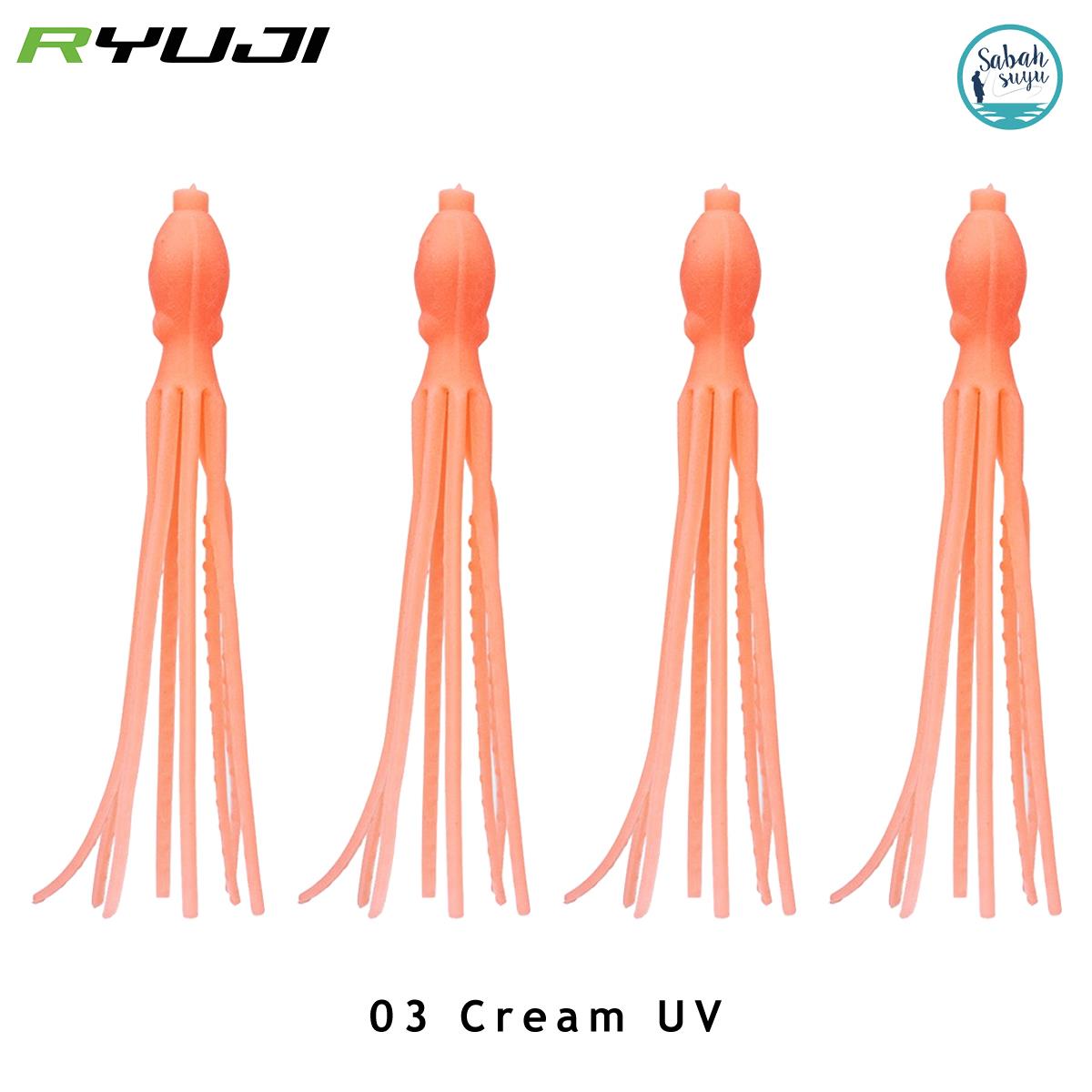 Ryuji Silikon Ahtapot 11.5cm (4 Adet) #3 Cream UV