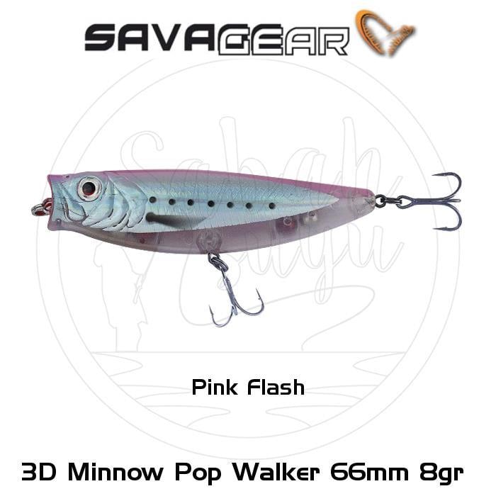 Savage Gear 3D Minnow Pop Walker 66 6.6cm 8gr Suni Yem Pink Flash