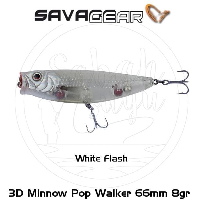Savage Gear 3D Minnow Pop Walker 66 6.6cm 8gr Suni Yem White Flash