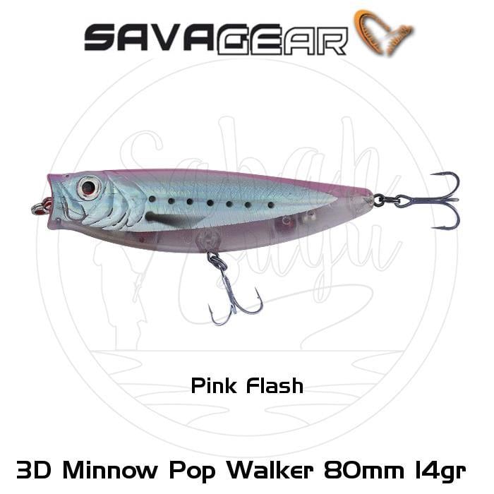 Savage Gear 3D Minnow Pop Walker 80 8cm 14gr Suni Yem Pink Flash