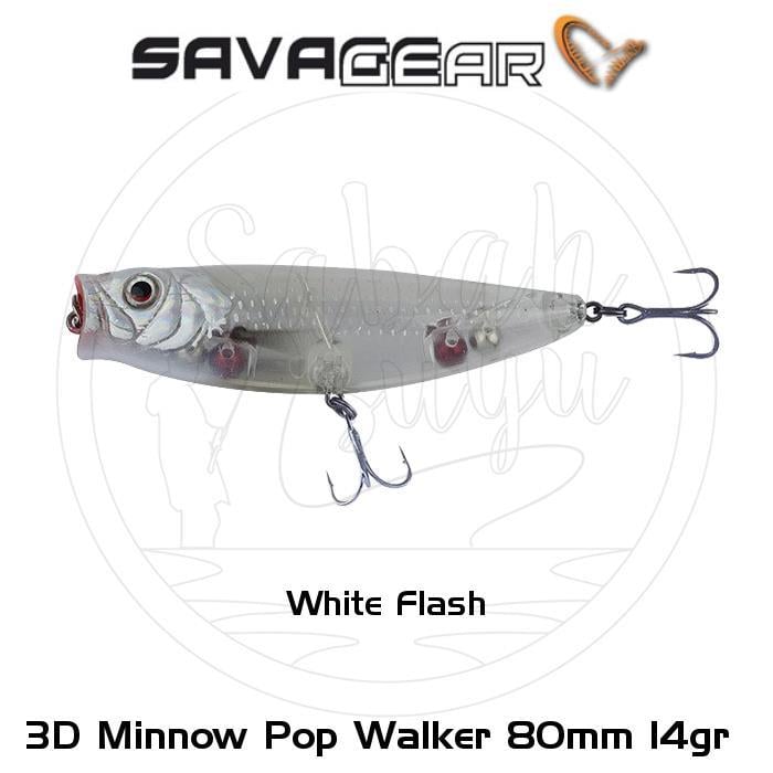 Savage Gear 3D Minnow Pop Walker 80 8cm 14gr Suni Yem White Flash