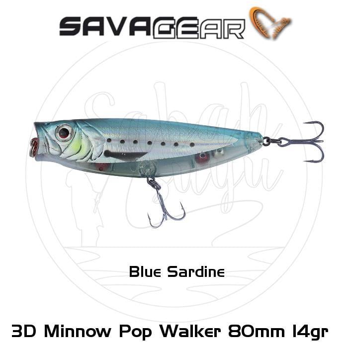 Savage Gear 3D Minnow Pop Walker 80 8cm 14gr Suni Yem Blue Sardine