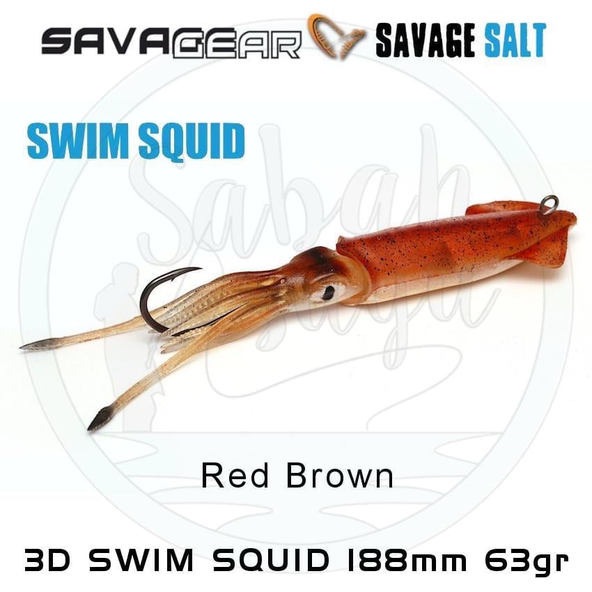 Savage Gear 3D Swim Squid 188mm 63gr (1 Adet) Red Brown