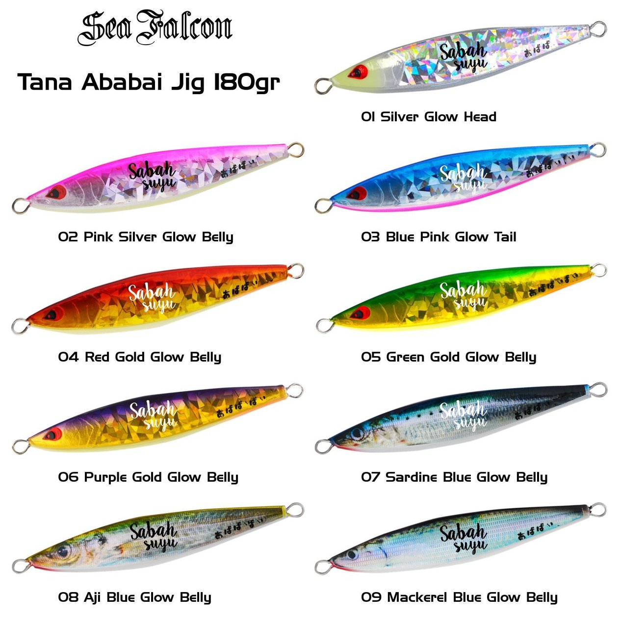 Sea Falcon Ababai Jig 180gr 04 Red Gold Glow Belly