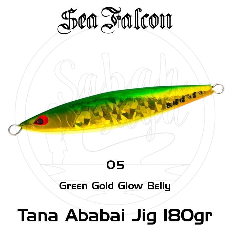 Sea Falcon Ababai Jig 180gr 05 Green Gold Glow Belly