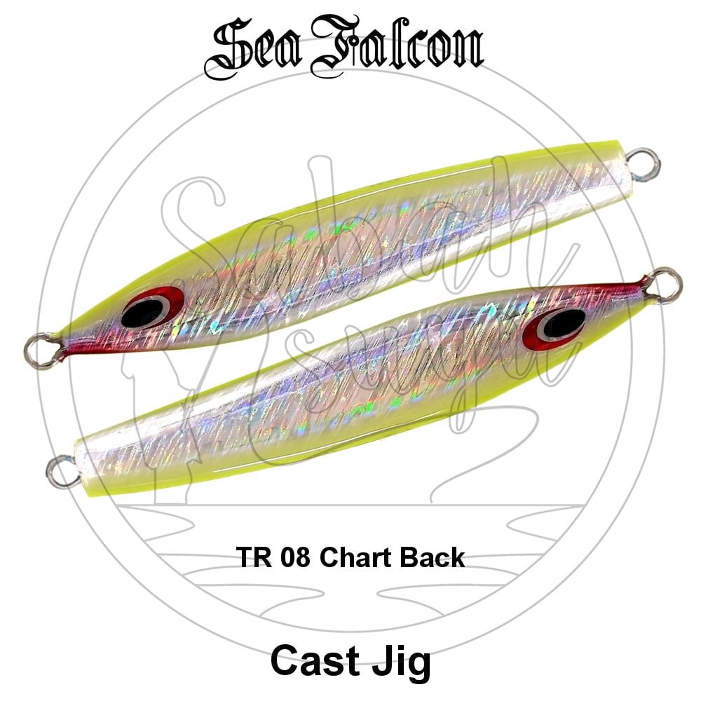 Sea Falcon Cast Jig 60gr TR-08 Chart Back