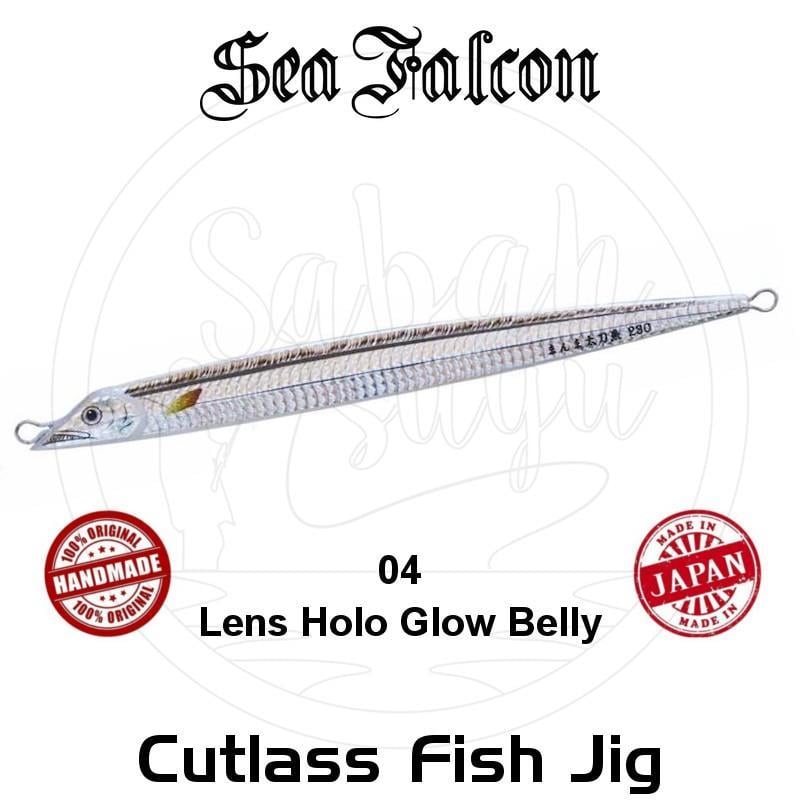Sea Falcon Cutlass Fish Jig 180Gr. 04 Lens Holo Glow Belly