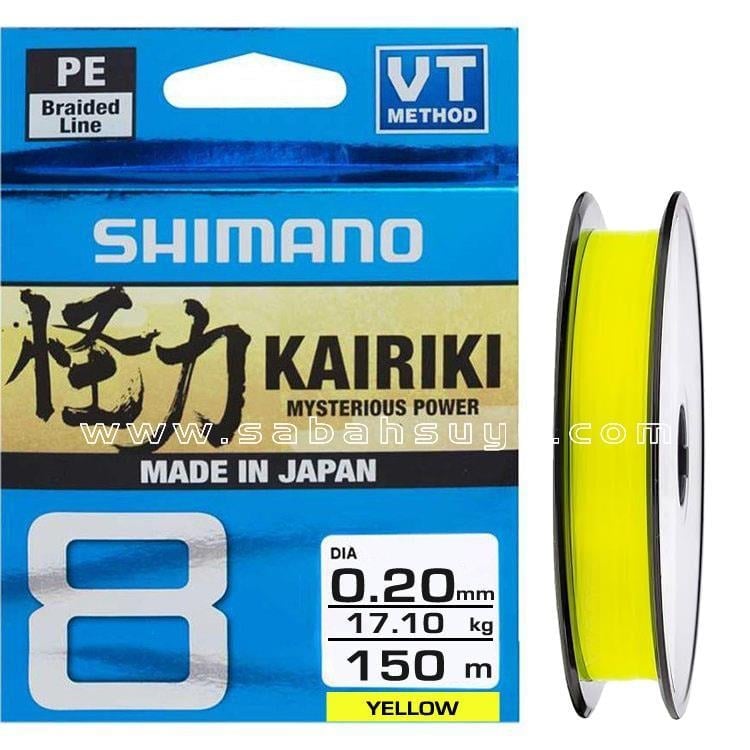 Shimano Kairiki 8 Örgü İp Misina 150m Yellow 0.20mm / 17.1kg