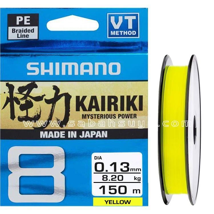 Shimano Kairiki 8 Örgü İp Misina 150m Yellow 0.13mm / 8.2kg