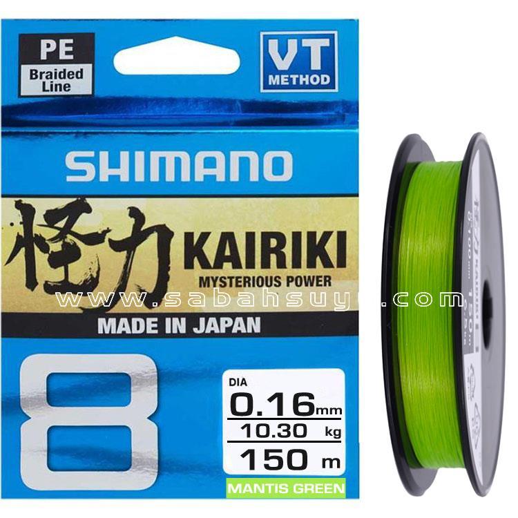 Shimano Kairiki 8 Örgü İp Misina 150m Mantis Green 0.16mm / 10.3kg