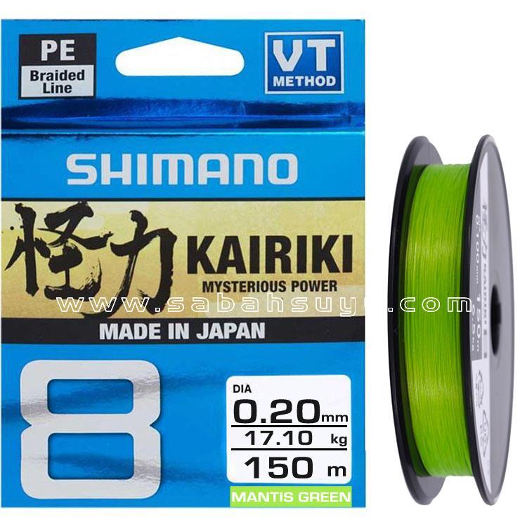 Shimano Kairiki 8 Örgü İp Misina 150m Mantis Green 0.20mm / 17.1kg