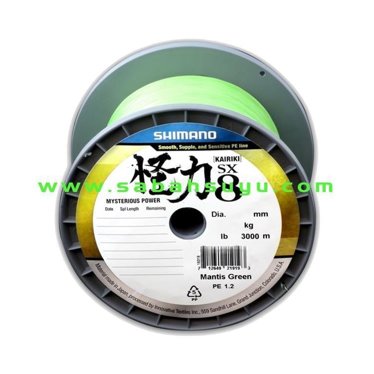 Shimano Kairiki 8 Örgü İp Misina 3000m Mantis Green 0.32mm / 33.5kg