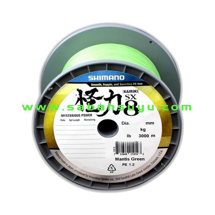 Shimano Kairiki 8 Örgü İp Misina 3000m Mantis Green 0.23mm / 22.5kg