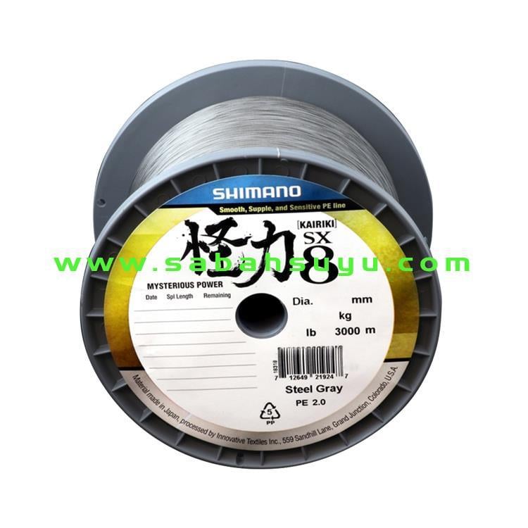 Shimano Kairiki 8 Örgü İp Misina 3000m Steel Gray 0.16mm / 10.3kg