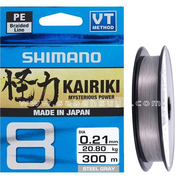Shimano Kairiki 8 Örgü İp Misina 300m Steel Gray 0.21mm / 20.8kg