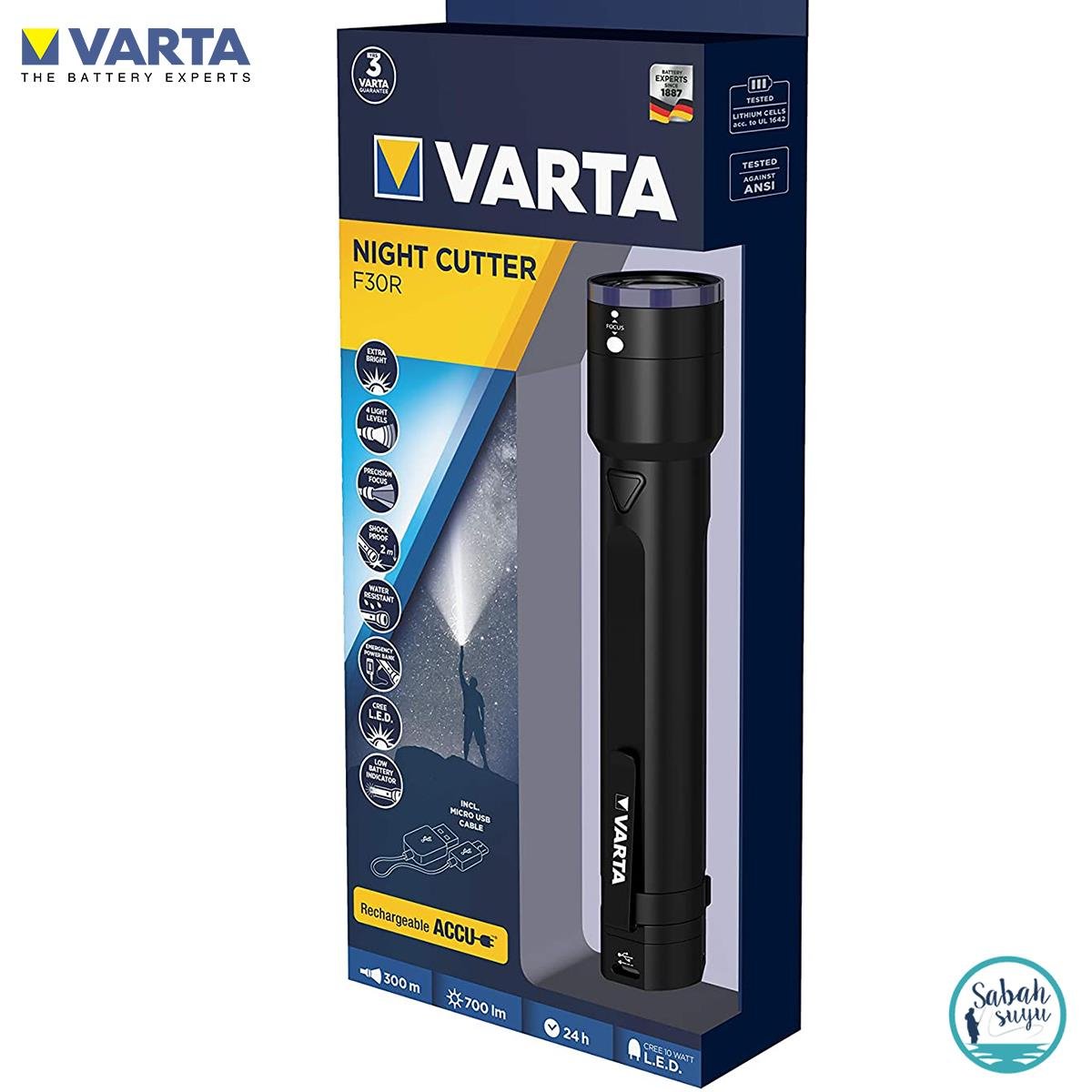 Varta 18901 Night Cutter F30R Şarjlı Led El Feneri