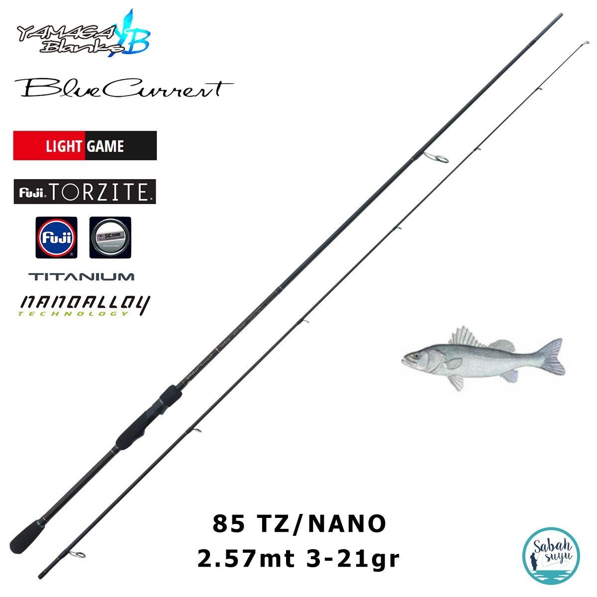 Yamaga Blanks BlueCurrent 85 TZ Nano 2.57mt 3-21gr (2P) Spin Kamış