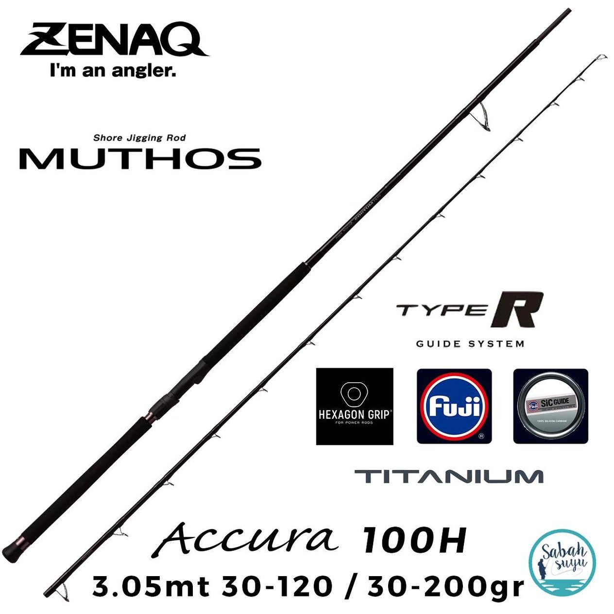 Zenaq Defi Muthos Accura 100H (Type R) 305cm 30-120 / 30-200gr Shore Jigging Kamış