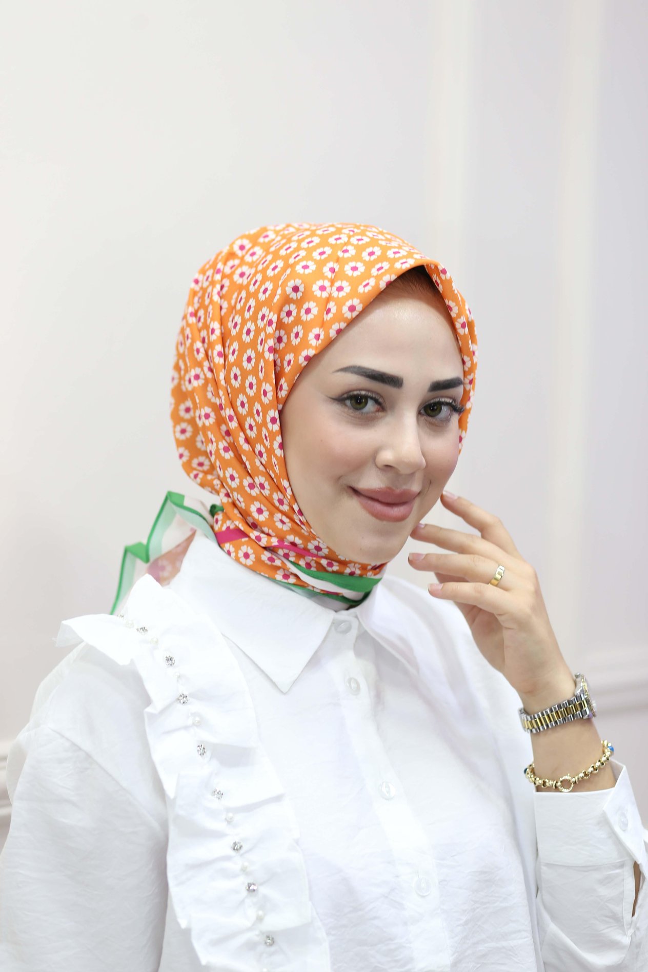 Papatya Eşarp Turuncu 8256